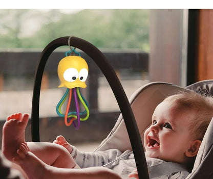 Jellyfish Grinding Gum Rocking Bell for Babies Aged 0-3 Years Old, Multifunctional Hand Grip, Water Boiling Toy Safe and Durable