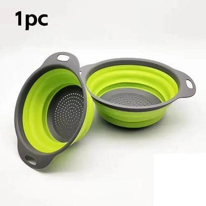 Cesto de Drenagem Dobrável de Silicone Cesto de Lavar Frutas e Vegetais Coador Dobrável Escorredor Dobrável Ferramenta de Armazenamento de Cozinha