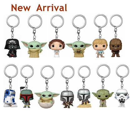 29 estilos FUNKO Chaveiros Star Wars Baby Yoda Chaveiro Brinquedo Boba Fett IG-11 The Mandalorian Darth Vader Stormtrooper Chaveiros