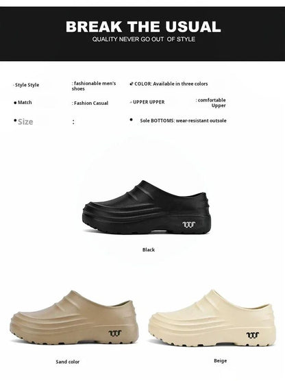 New Men's Casual Sandals Summer Chef Shoes Non-slip Fashion Trend Oil-resistant Work Shoes Outdoor Indoor Lazy Slippers