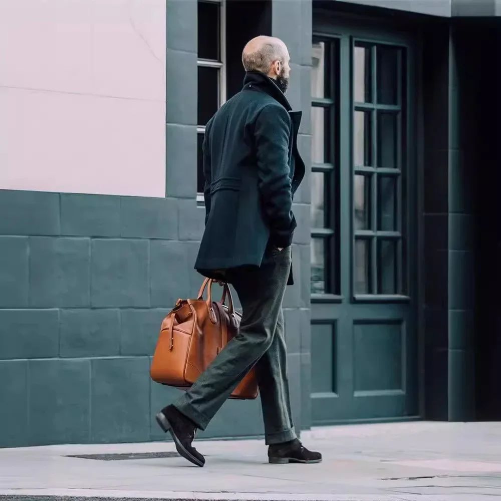 Pop Men's British Woolen Overcoat For Autumn And Winter 2024, European And American Casual Lapel Single-breasted Solid Color Coa