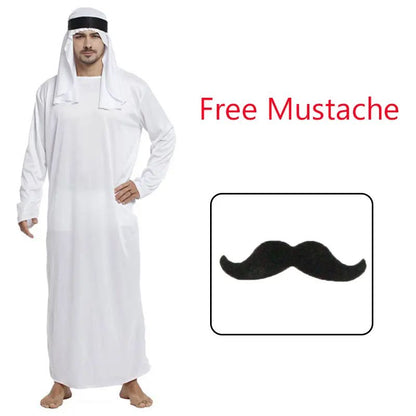 Men Arabia Arab Sheikh Costume Shepherd Arabian Prince Cosplay for Adult Fantasia Purim Halloween Costumes