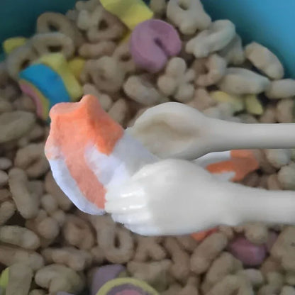 Um par de Hashis Criativos em Formato de Palma Utensílios de Cozinha Reutilizáveis Hashis de Plástico com Garras de Gato para Mãos Pequenas