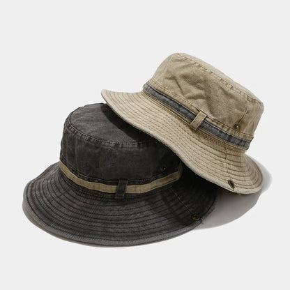 2024 Chapéu Bucket Sólido de Algodão para Todas as Estações Chapéu Pescador Boné de Sol para Viagens ao Ar Livre Masculino e Feminino 155