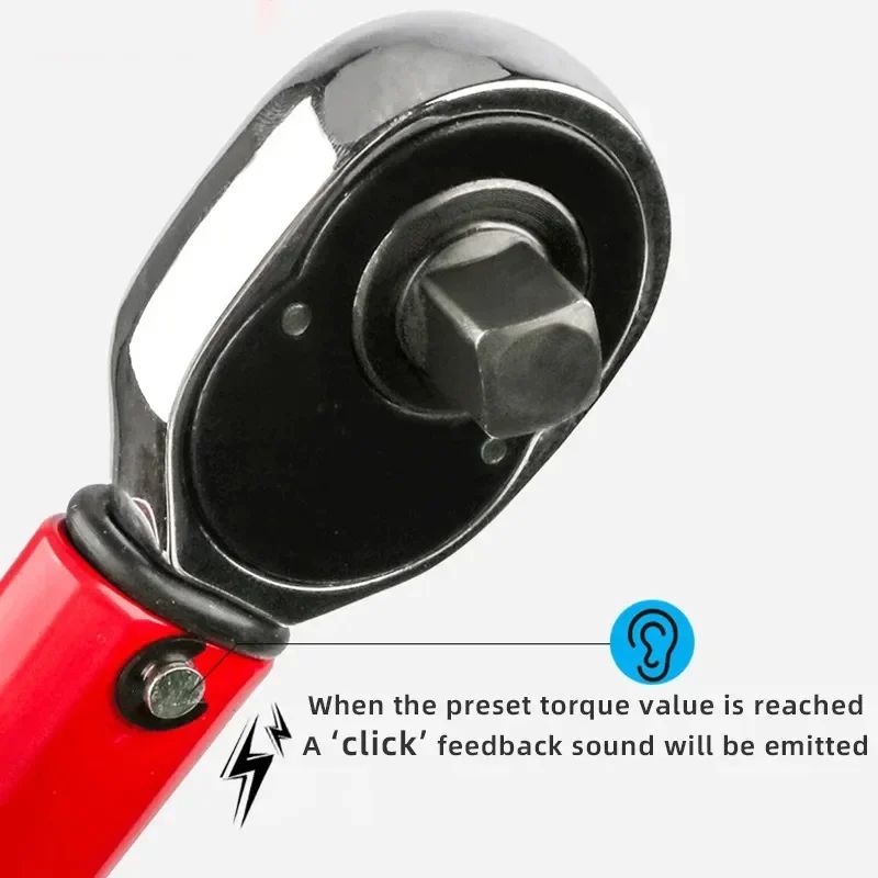 Chave de Torque 10-210N.m 1/2" com Catraca Reversível de Precisão Profissional para Bicicleta, Moto e Automóveis
