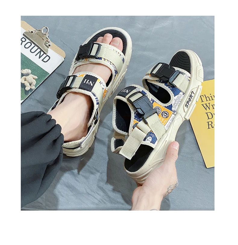 Summer Men's Sport Sandals Big Size 45 Slip on Casual Shoes for Men Outdoor Fashion Holiday Thick Sole Beach Sandals