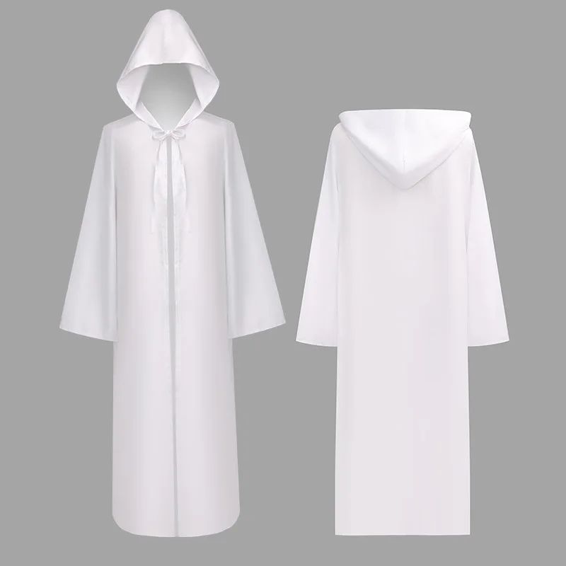 Movie Cosplay Jedi Knight Cosplay Costume Men Women Long Shirt Robe Warrior Hooded Cloak Halloween Party Cosplay Costumes