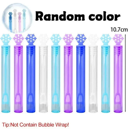 50/10PCS Snowflake Bubble Tube Clear Empty Bubbles Soap Bottles Wedding Gifts for Guests Birthday Party Decorations Kids Toys