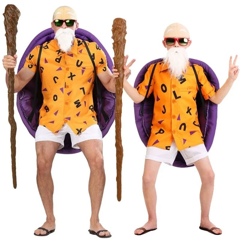 Anime Master Roshi Cosplay Costumes Kame Sennin Adult Men Practice Suit Cosplay Prop Full Set Halloween costumes ND1636