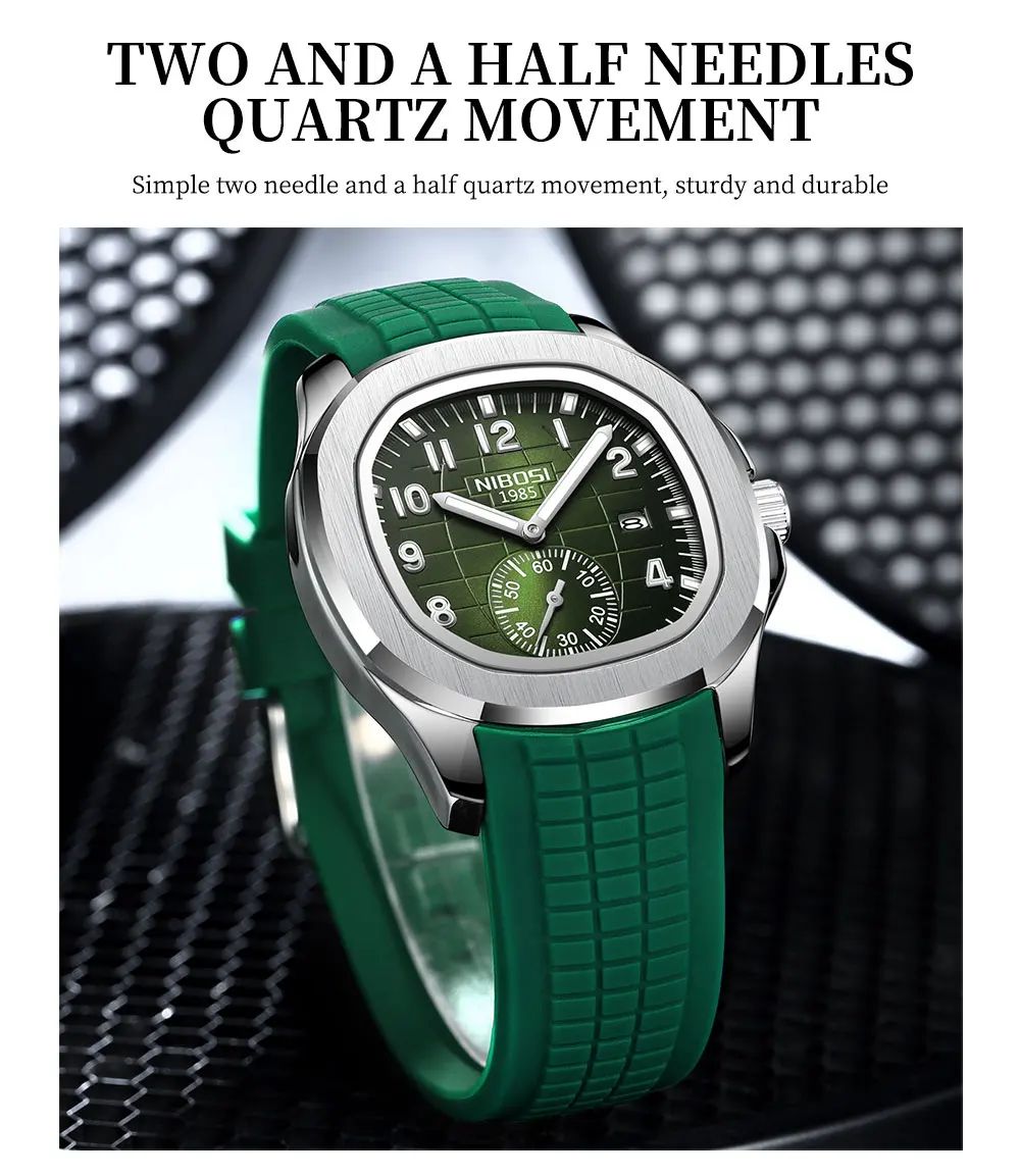 NIBOSI Sport Men Watch Top Brand Luxury AQUANAUT Quartz Watches for Men Waterproof Luminous Auto Date Male Watch Reloj Hombre