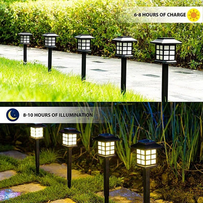 10Pack Outdoor Solar Lawn Lights Retro Small House Lamp Courtyard Garden Decoration Small Night LEd Inserted Small Palace Lights