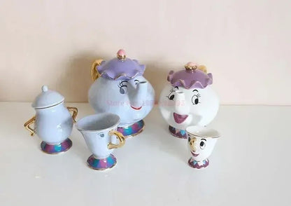 Bule da Disney Fofo Desenho Animado A Bela e a Fera Bules Caneca Sra. Potts Xícara Chip Bules Conjunto de Chá Dropshipping