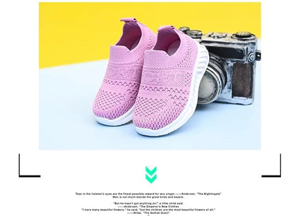 Baby Sneakers 2025 Fashion Children Flat Shoes Infant Kids Baby Girls Boys Solid Stretch Mesh Sport Running Sneakers Shoes