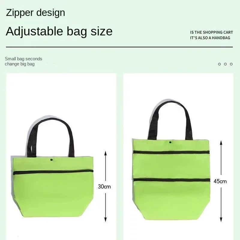 Folding Shopping Pull Cart Trolley Bag With Wheels Foldable Shopping Bag Reusable Grocery Bag Food Organizer Vegetables Bag