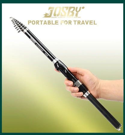 Vara de Pesca Telescópica Ultra Durável de Carbono para Spinning e Pesca de Rocha, Carpa, Alimentador 1.5-3.0M, Portátil, Mini Equipamento de Pesca para Viagem