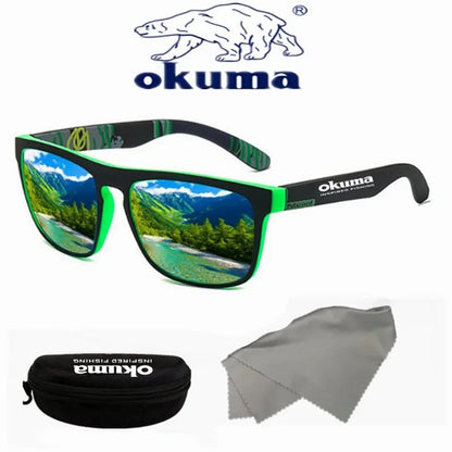 Óculos de sol polarizados Okuma UV400 para homens e mulheres, para caça ao ar livre, pesca, ciclismo, óculos de sol, caixa opcional