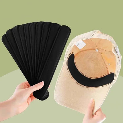 10/40pçs Adesivos Absorventes de Suor para Chapéus Femininos Masculinos Fita Branca Invisível Antissujeira para Boné Esportivo Tiras Redutoras de Tamanho de Chapéu