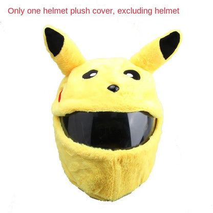 Motorcycle Helmet Protection Cover Cartoon Fluffy Plush Set Hat Full Helmets Christmas Gift for Motobike Full-Face Protective