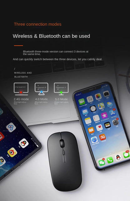 Mouse sem fio para notebook PC Bluetooth recarregável mouses de computador silenciosos mouse USB ergonômico para jogos para Xiaomi Pad