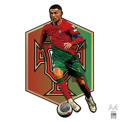 irregular Football Star Wooden Jigsaw Sports Stars Puzzle for Kids Adults Educational Fabulous Gift 300 Pcs DIY Puzzle Toys