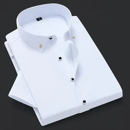 New Men's White Shirt Korean High End Version Free Shipping Popular Clothes Short Sleeve Long Sleeve Casual Suit Bottom Shirts