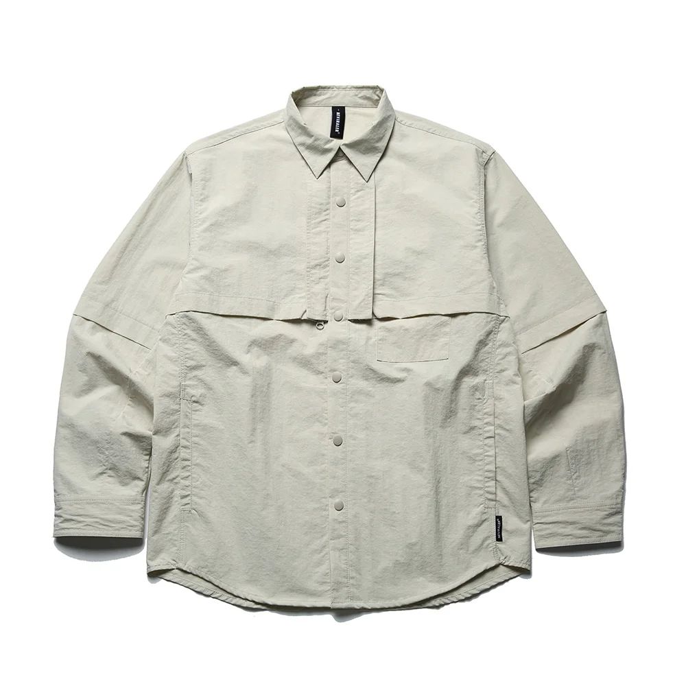 Men Outdoor Waterproof Quick Dry Lightweight Tack Techwear Cargo Shirts Man Streetwear Loose Casual Long Sleeve Oversize Shirt