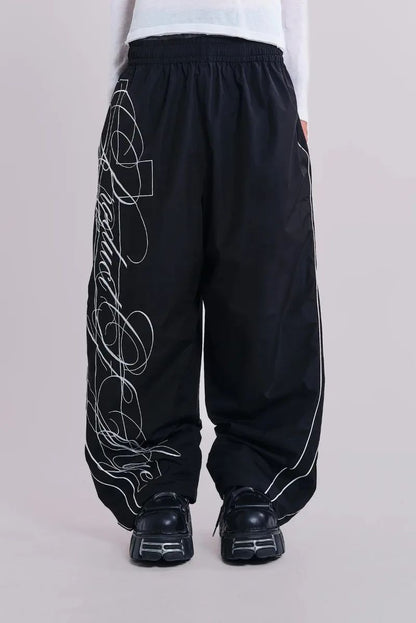 Gótico Maré Harajuku Letras Bordadas Calças Casuais da Moda Masculino Y2k Americano Hip-hop Rock Oversized Calças de Perna Larga Calças Femininas