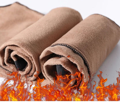 Winter Plush Trousers Men Business Fleece Pants Fashion Warm Drawstring Velvet Thick Casual Stretch Male Clothes 28-29