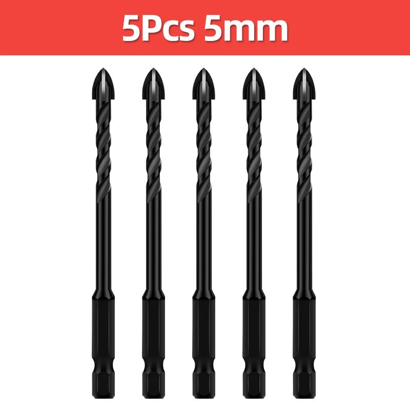 Cross Hex Tile Drill Bit For Glass Concrete Ceramic Tile Hole Opener Tunsten Carbide Hard Alloy Bits Set Tools 3 4 5 6 8 10 12mm