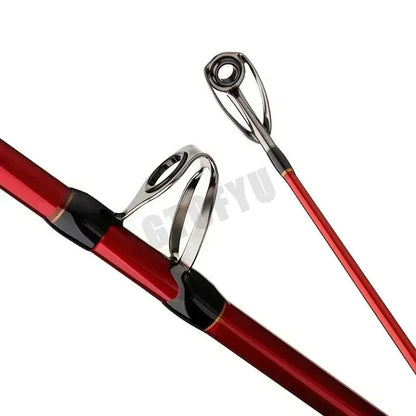 1.8M 2.1M  2.4M Portable 3-Piece Fishing Rod Travel Surf Saltwater Carbon Spinning Rod 30-50lb Boat Jigging Trolling Fishing Rod