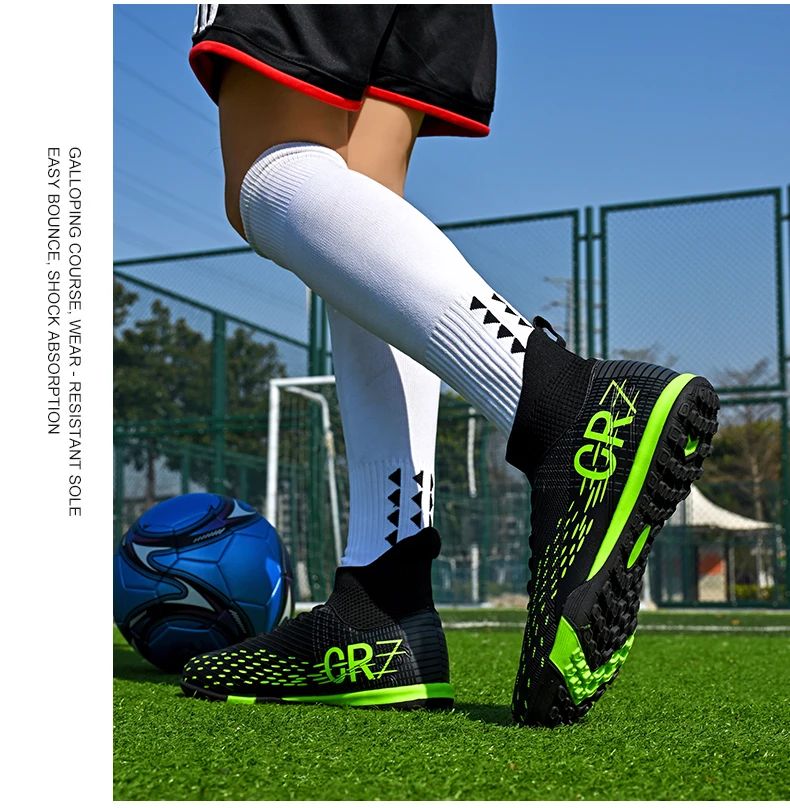 New Men Soccer Shoes High-top Futsal Cleats Sneakers Football Boots Grass High-quality Non-Slip Match Indoor Hot-selling FG/TF