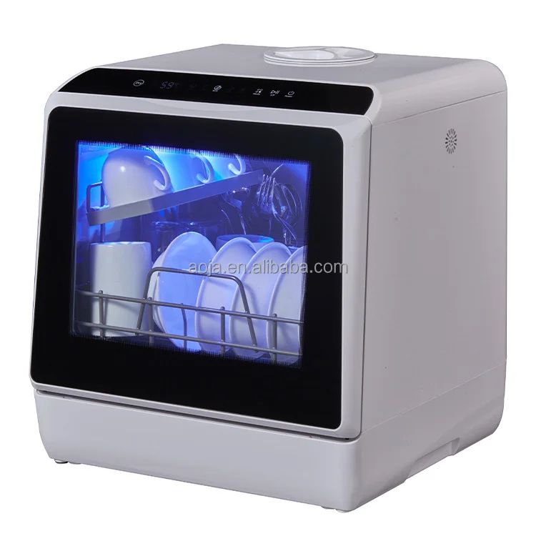 AOJA Portable Mini Dishwasher Compact Countertop Automatic Home Kitchen Appliance Small Space Saving Tabletop Washer Cleaner