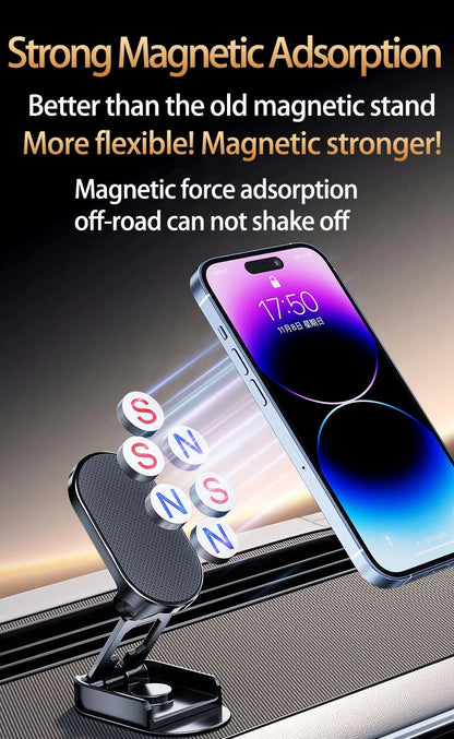 360° Rotation Magnetic Car Phone Holder Dashboard GPS Foldable Cell Phone Stand Mount For All Smartphones Universal Auto Bracket