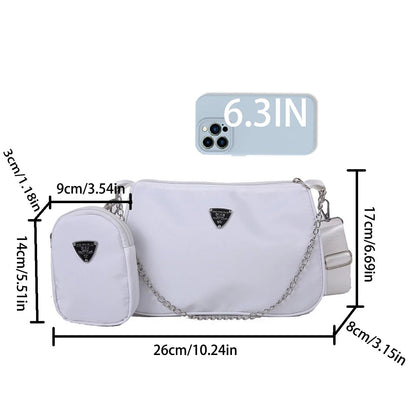 Nylon Crossbody Bag For Women Fashion Portable Casual Underarm Bag Students Cross Body Bag