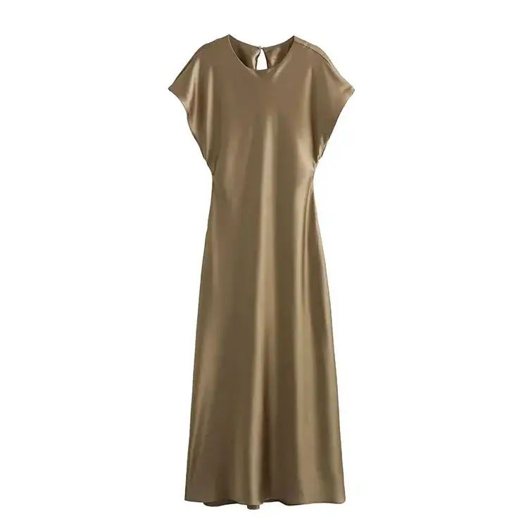 TRAFSHE Midi Satin Dress Woman Long Dresses For Women Chic And Elegant Evening D
