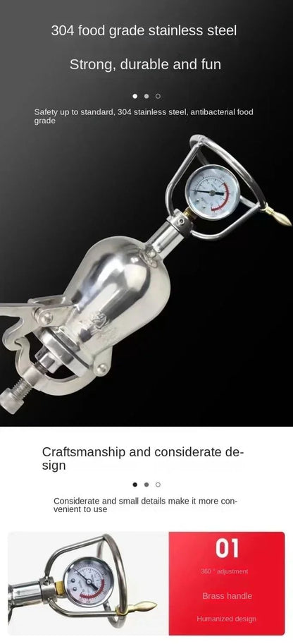 300ML 360ML 500ML Hand Popcorn Machine Open Firing Popcorn Puffing Machine Stainless Steel Mini Popper Manual Popcorn Maker