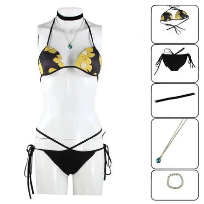 Anime My Dress-Up Darling Marin Kitagawa Bikini Cosplay Costume Swimsuit Summer Beach Swimwear Outfit Halloween Carnival Party