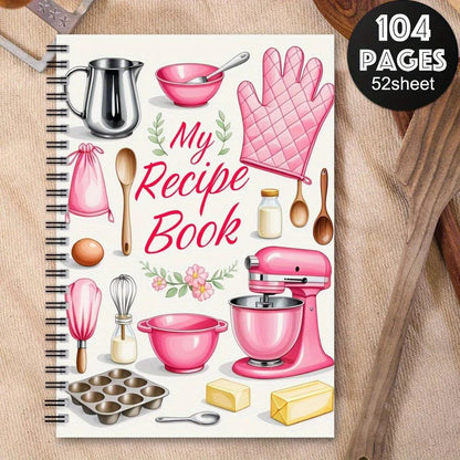 1 Recipe Notebook A kitchen planner with cute cooking patterns and pastel-colored food journal for home cooks and meal planners