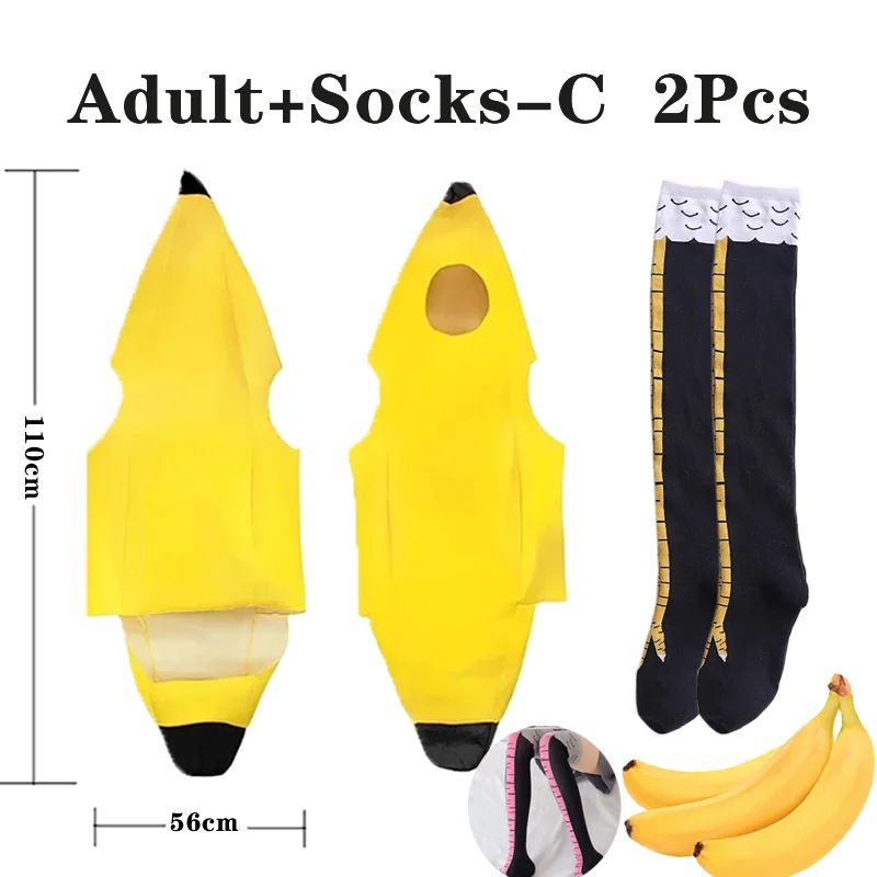 Child/Adult Banana Cosplay Halloween Christmas  Costumes Performance Costume Fruit Banana Costume Performance  Costume