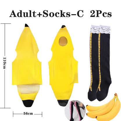 Child/Adult Banana Cosplay Halloween Christmas  Costumes Performance Costume Fruit Banana Costume Performance  Costume