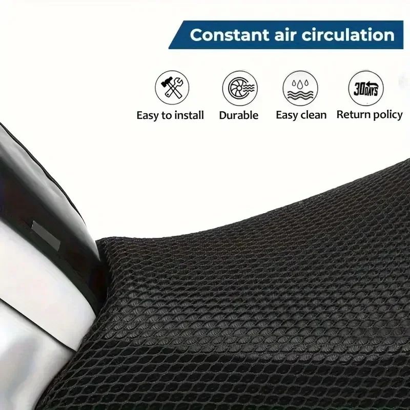 Capa de Assento de Motocicleta - Tela de malha respirável espessa para scooters, motocicletas, protetor solar, almofadas de assento de poliéster para motocicleta