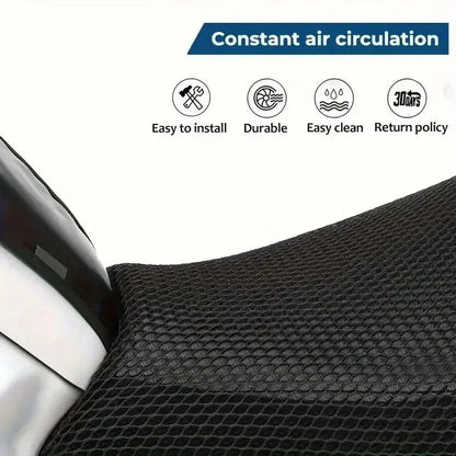 Capa de Assento de Motocicleta - Tela de malha respirável espessa para scooters, motocicletas, protetor solar, almofadas de assento de poliéster para motocicleta