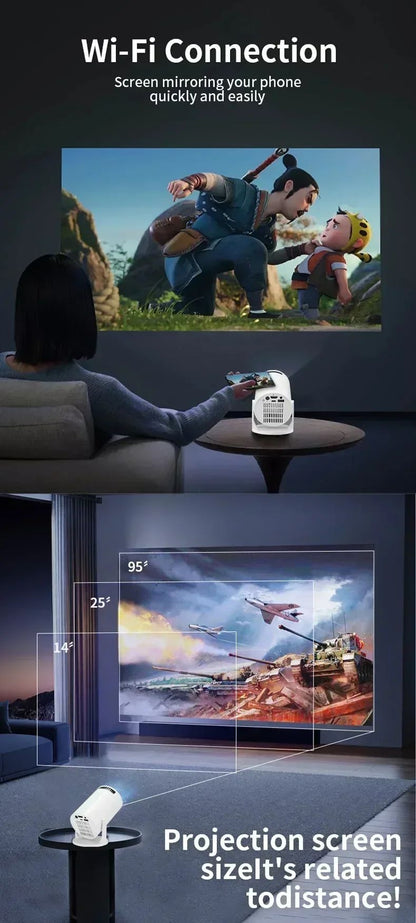 Novo Projetor Portátil HY300 4K Android11 300ANSI Foco Eletrônico BT54 Alto-falante Filme para Acampamento ao Ar Livre?