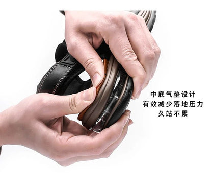 Fashion Men's Sandals Summer Soft Beach Flip Flop Comfortable Genuine Leather Sandals Outdoor Men Roman Sandals Size 46