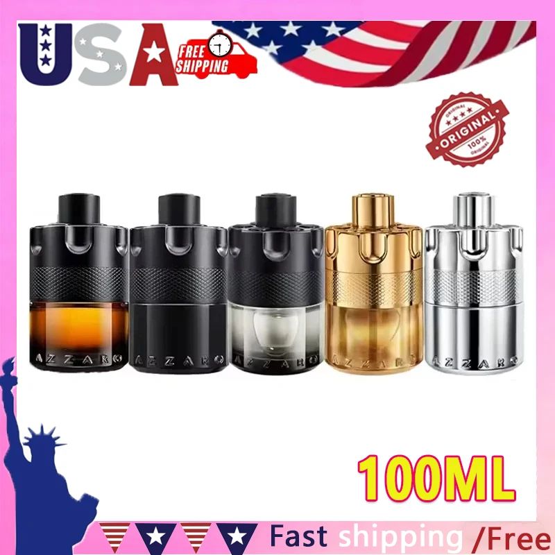 Azzaro Wanted Series 100ml Eau De Parfum Spray Perfumes de Luxo Originais Franceses Colônia Masculina Perfume com Feromônios Atrai Mulheres