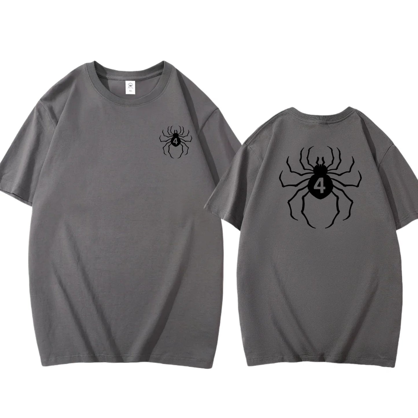 Pure Cotton Men's t shirt Y2k Spider Print T-shirt Casual Street Loose Women's T-shirt vintage graphic t shirts for men