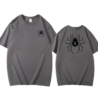 Pure Cotton Men's t shirt Y2k Spider Print T-shirt Casual Street Loose Women's T-shirt vintage graphic t shirts for men