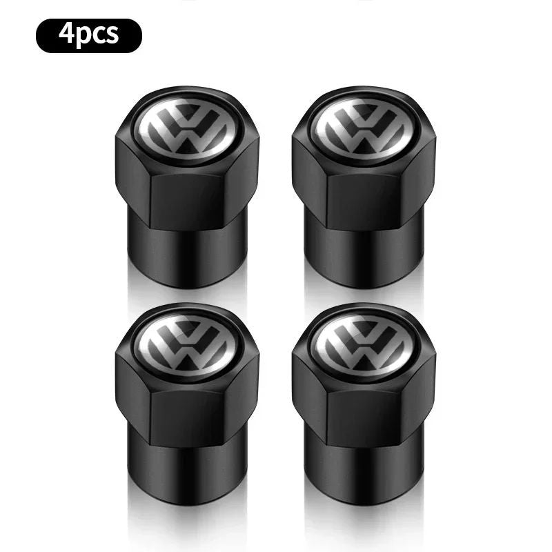 4 Peças Tampas de Válvula de Pneu de Roda de Carro de Liga de Alumínio 3D Para Volkswagen VW Golf 4 5 6 7 Jetta Polo Caddy GTI Bora MK7 Fusca Passat b6