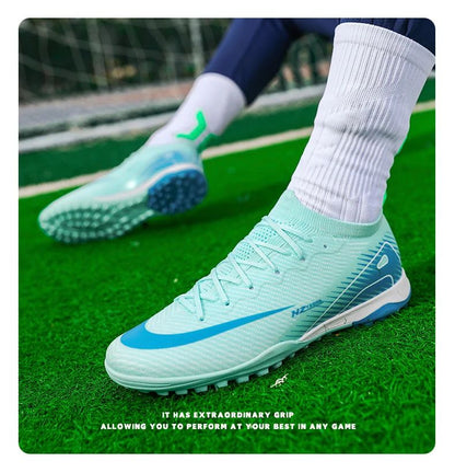 New Men Football Boots Ultralight Soccer Shoes Cleats Long Spikes Match Breathable Indoor Sneakers Training Drop Shipping