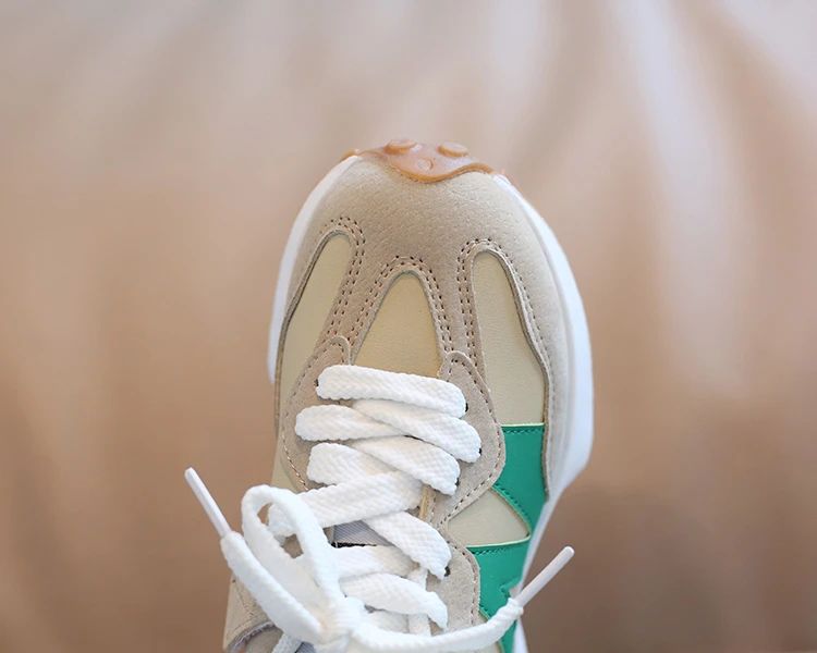 Children's Spring New Leather Upper Sneakers Kids Non-Slip Casual Shoes Boys Girls Soft Sole Students Tennis Toddler Sport Shoes